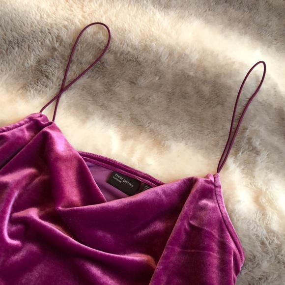 NWOT Free Press Purple Rose Velour Cami, Small - Picture 7 of 8